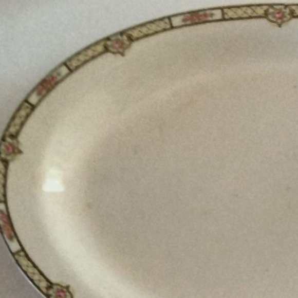 Antique Homer Laughlin Empress Rose Lattice Platter Large Serving Plate 15 inch - Picture 7 of 7